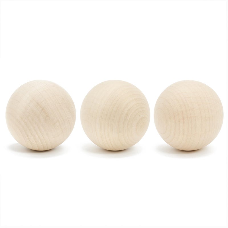 Hockey Revolution Swedish Stickhandling Balls 3-Pack - Hardwood No-Bounce Floorball Training Equipment - for Floor Dribbling Skills, Dekes & Ball Handling Drills - 2-Inch Diameter - Image 3